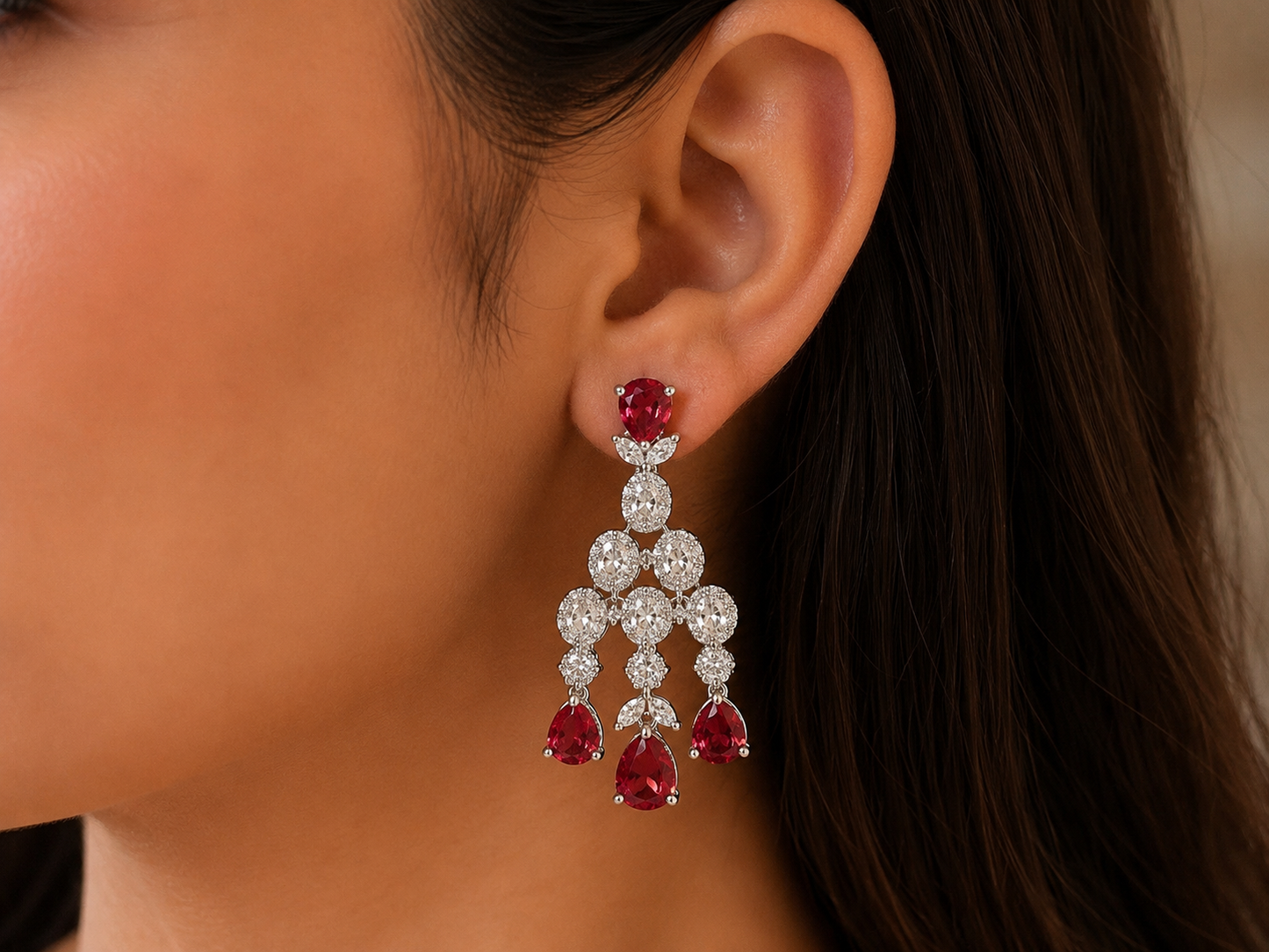 Ruby Royale Elegance Necklace Set