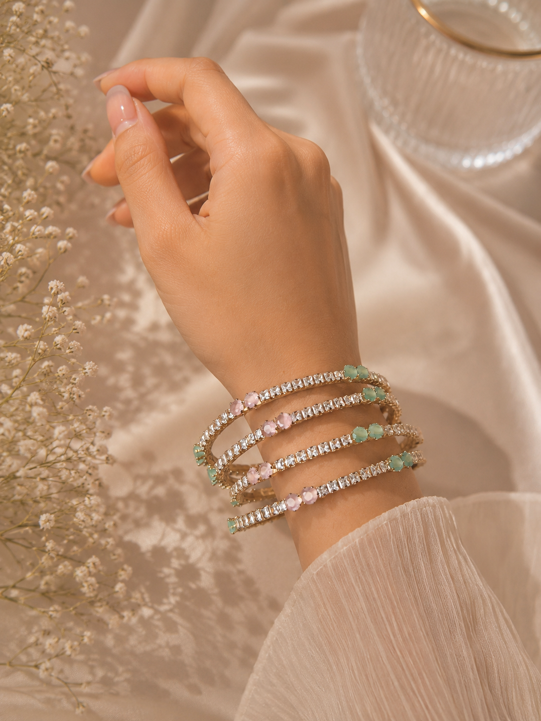 Pastel Dew Tennis Bangles