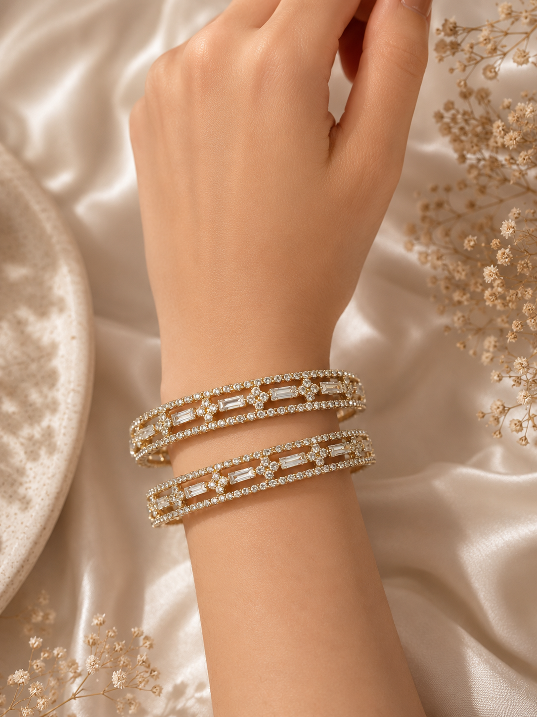 Aurelia Baguette Crystal Bangles