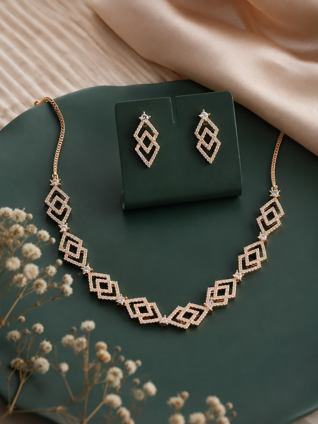 Celeste Prism Rose Gold Necklace Set