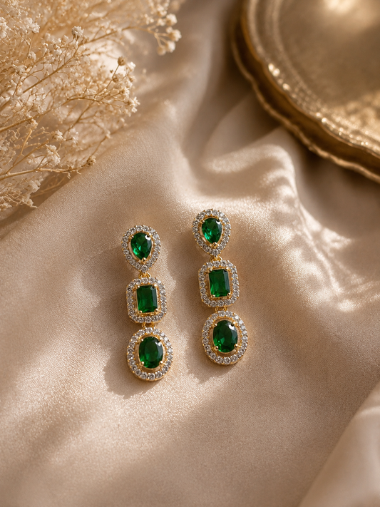 Emerald Grace Drop Earrings