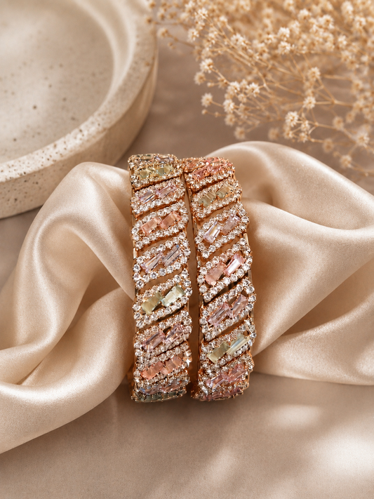 Blush Bloom Crystal Bangles
