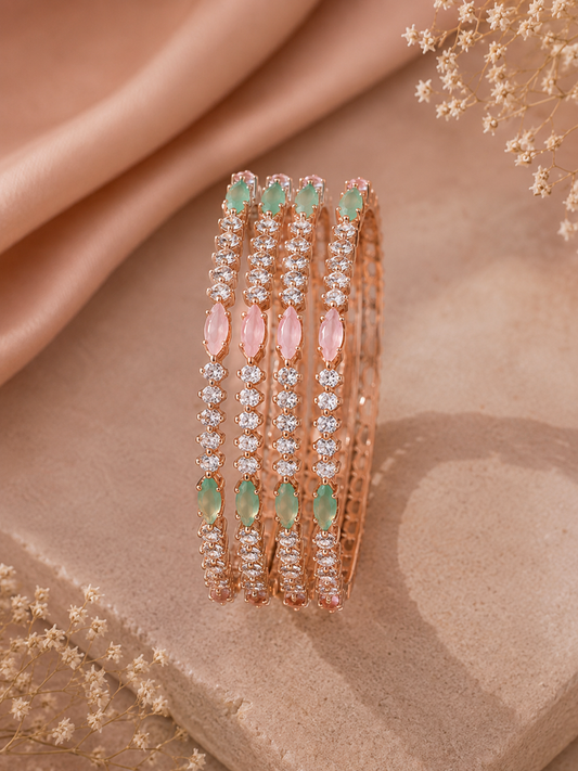 Blush Mint Elegance Bangles