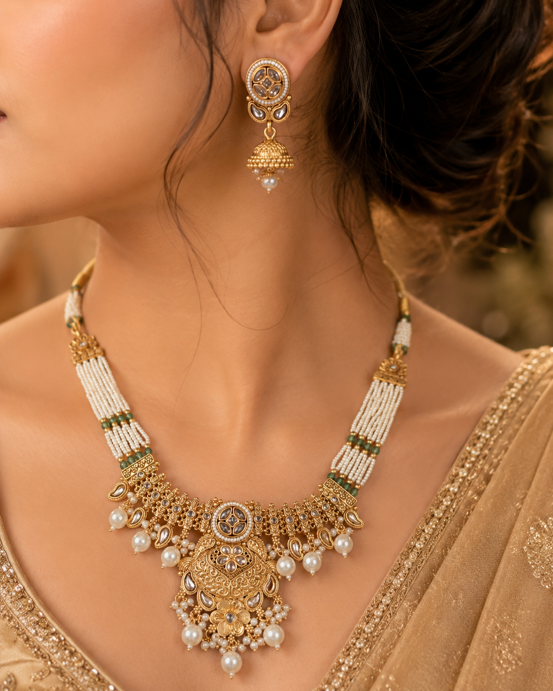 Vaidehi Heritage Pearl Necklace Set