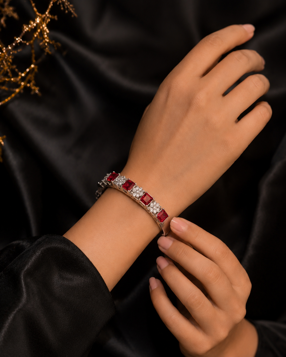 Ruby Blossom Bracelet ❤️