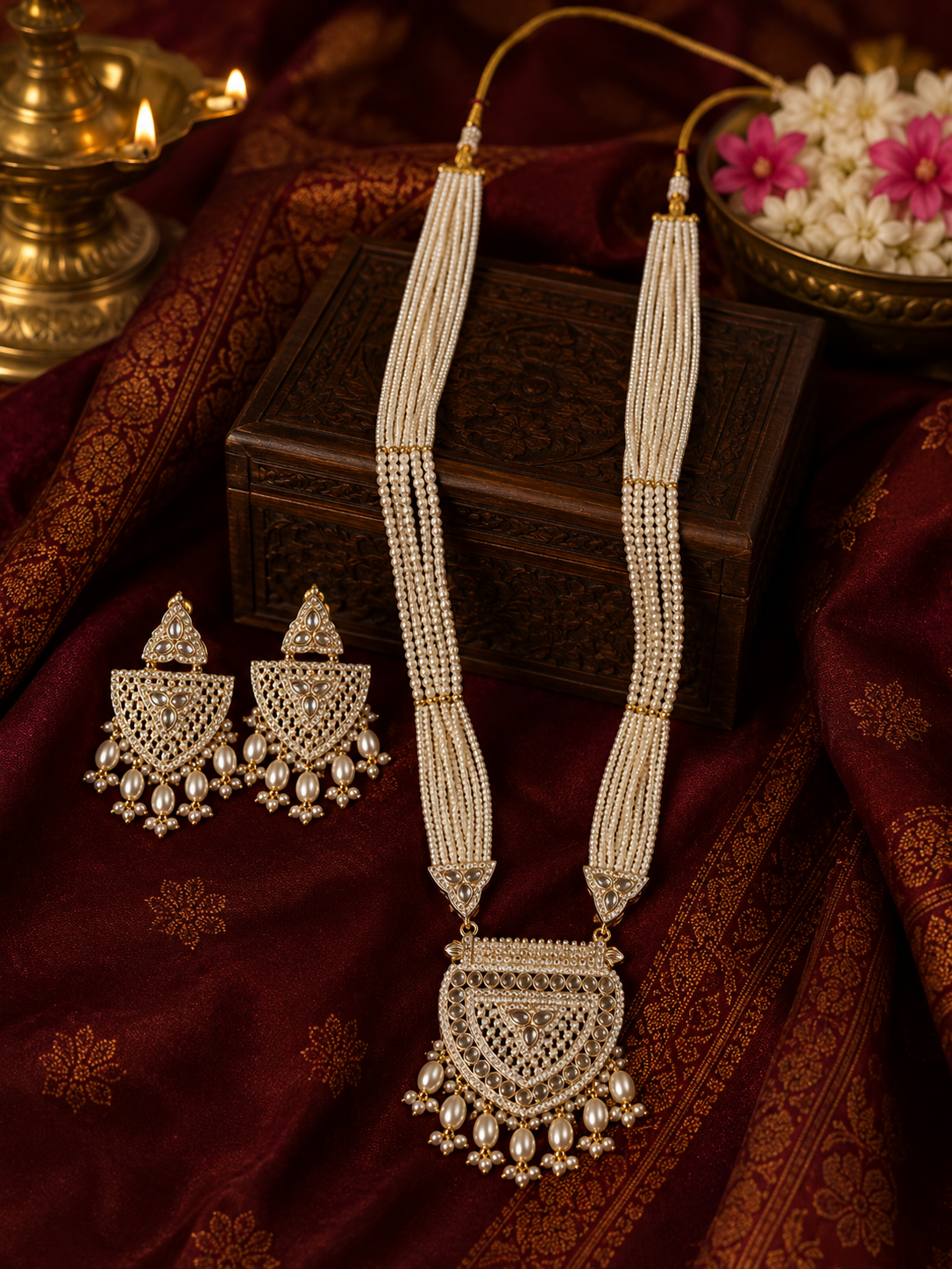 Sharvika Pearl Heritage Necklace Set