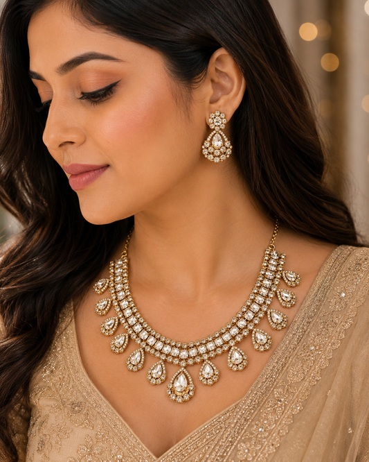 Vintage Royale Polki Necklace Set