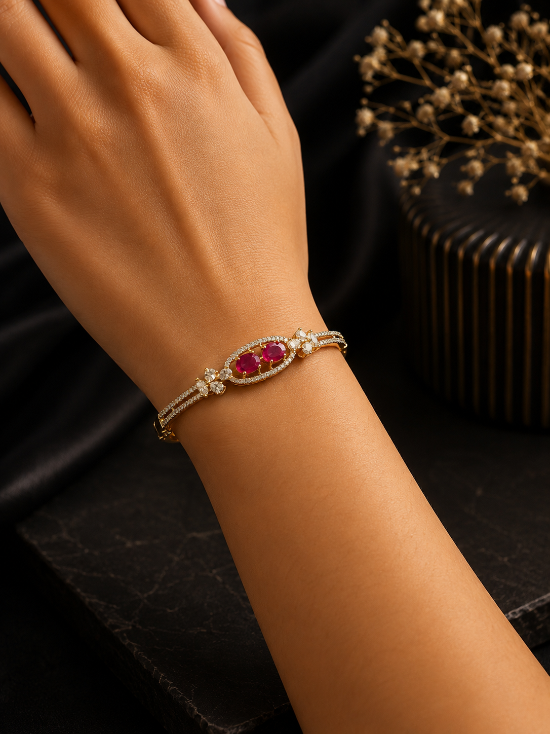 Ruby Blossom Bracelet
