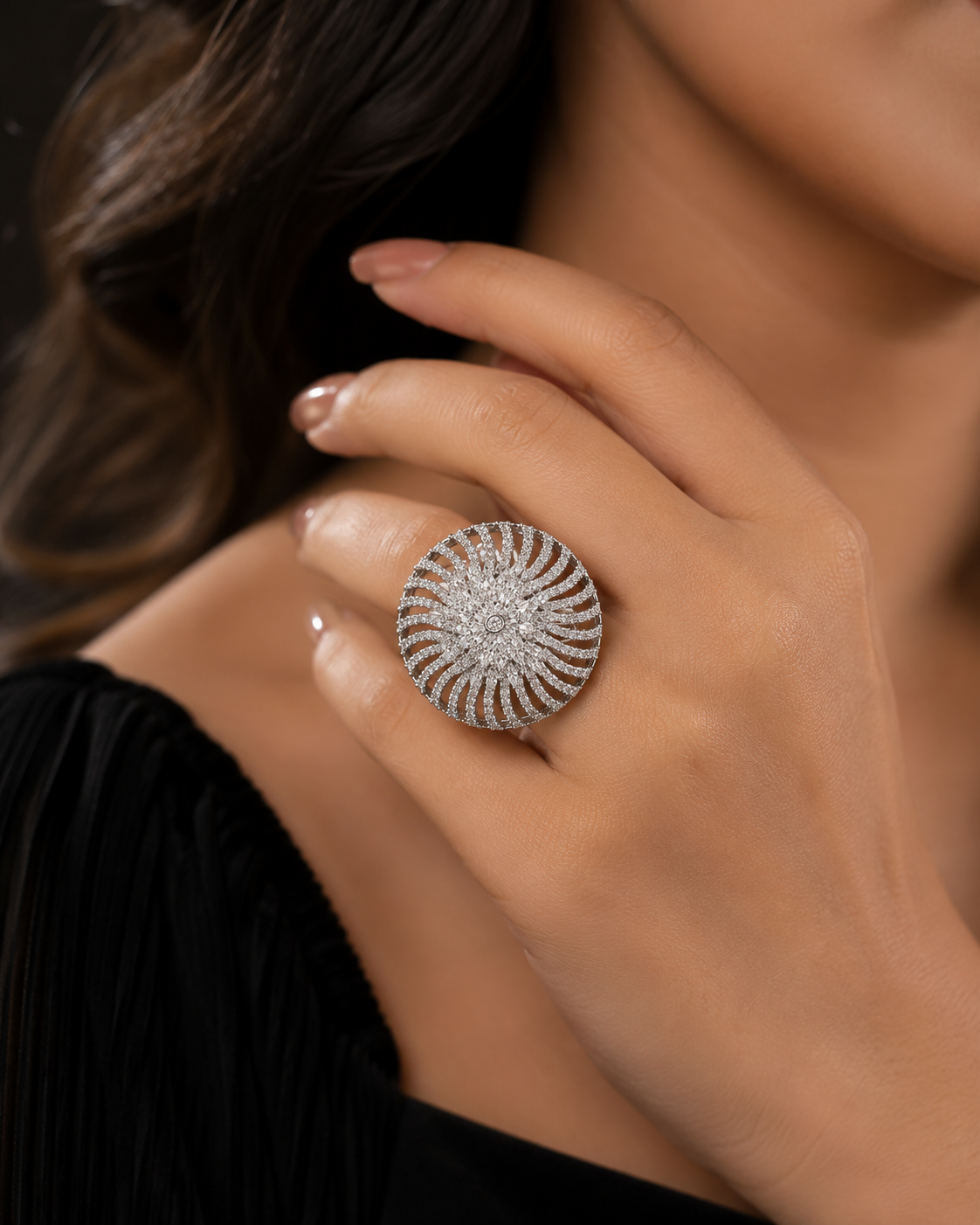 Celestial Swirl Statement Ring