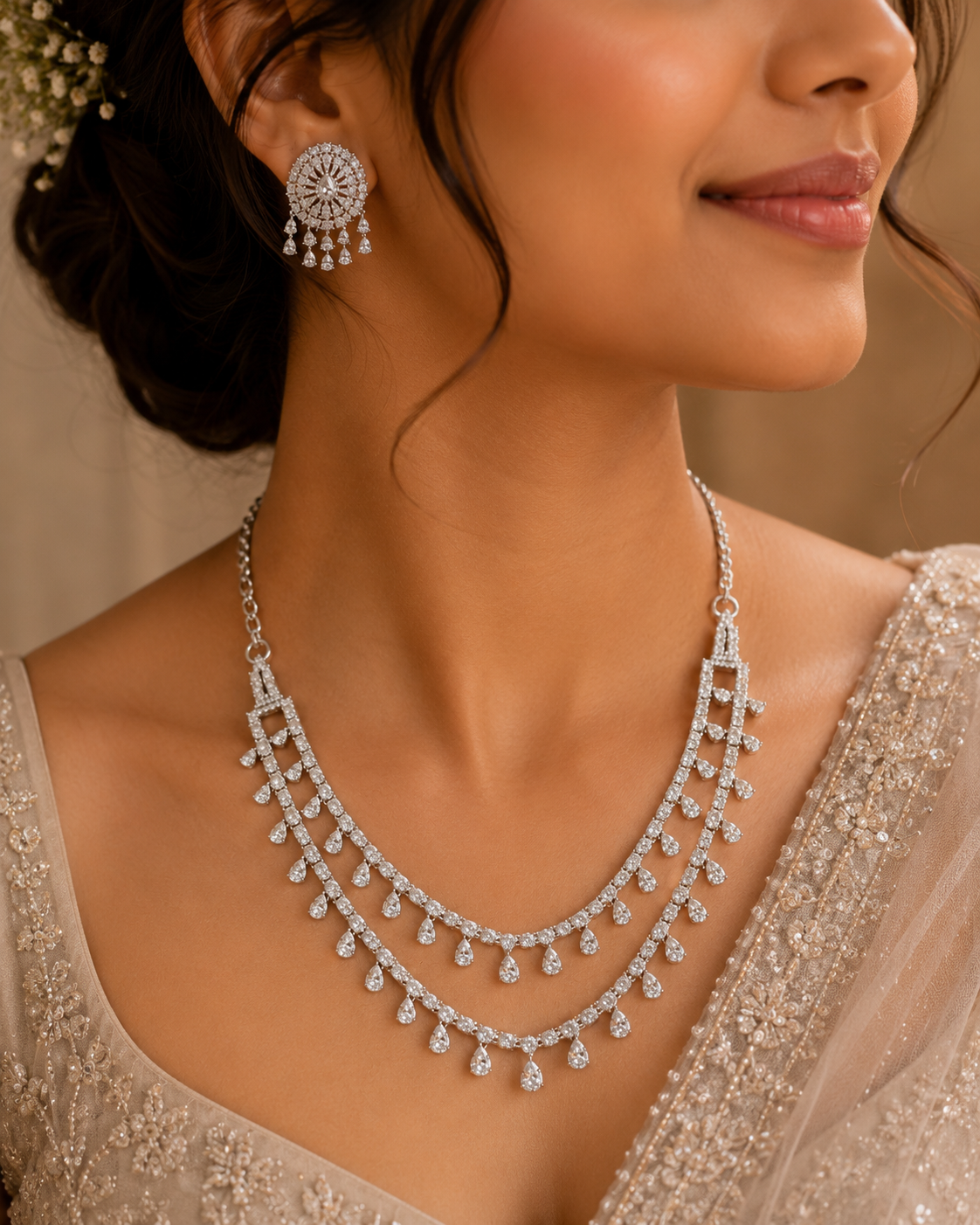 Starlit Cascade Necklace Set