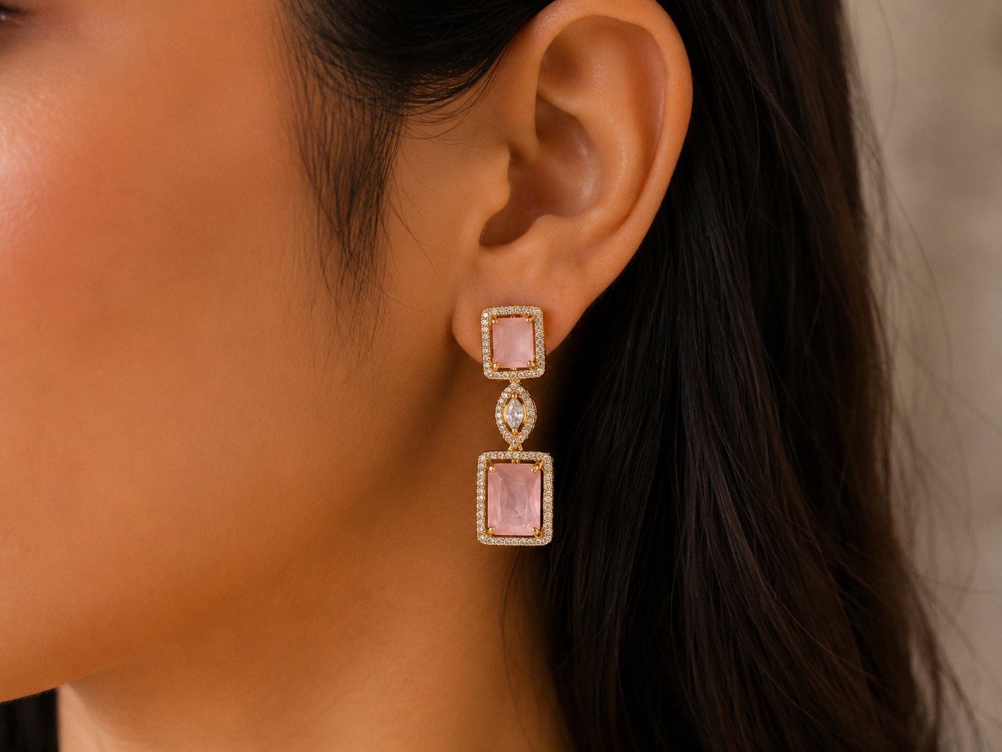 Blush Aura Luxe Necklace Set