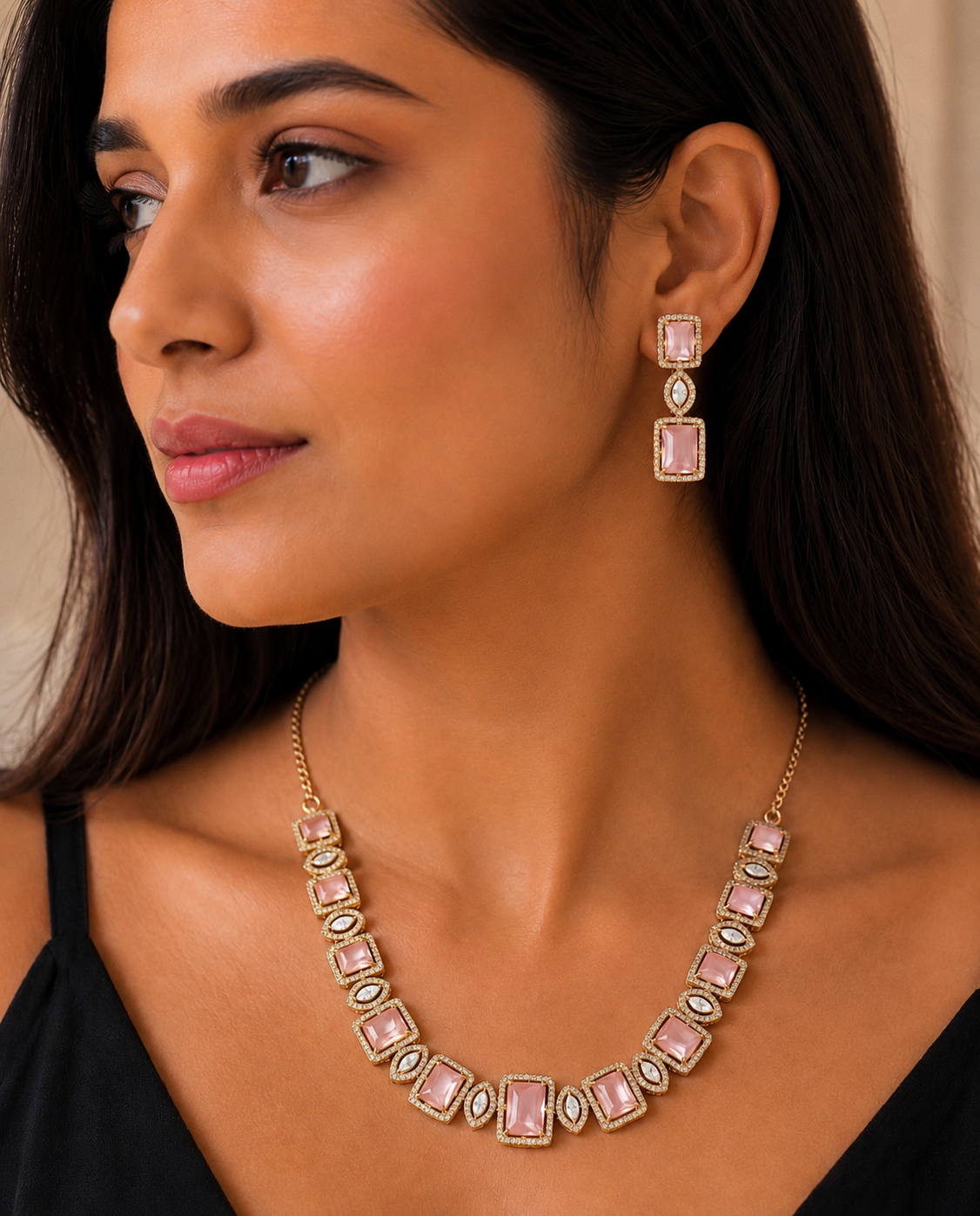 Blush Aura Luxe Necklace Set