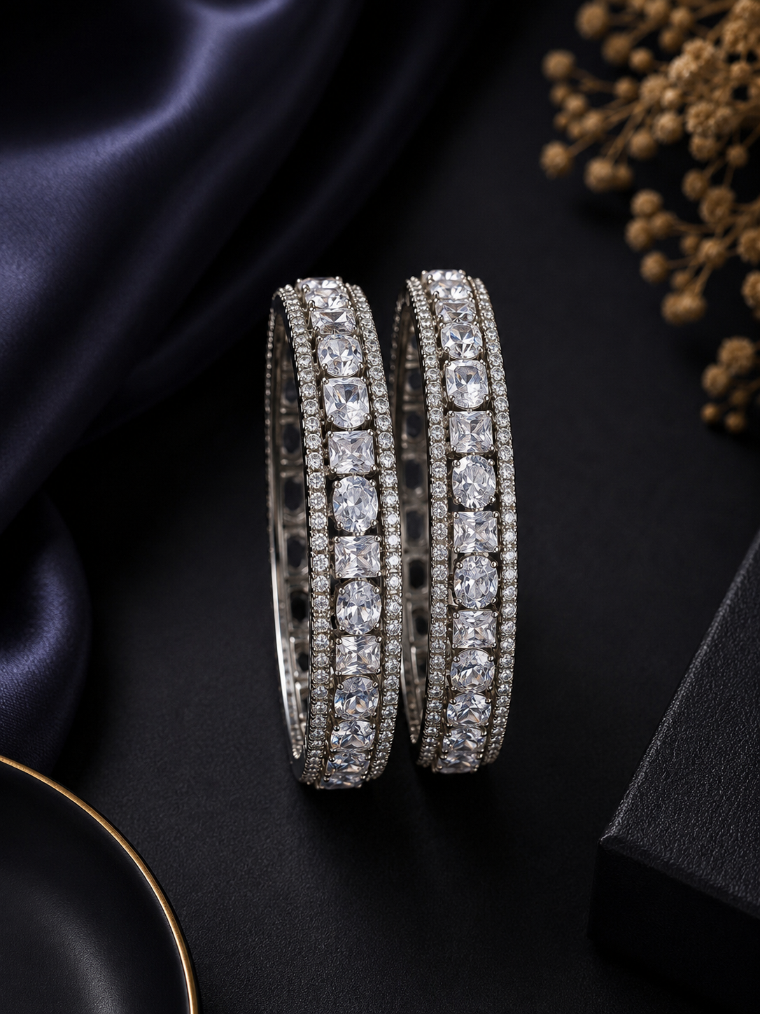 Celeste Alternating Stone Bangles