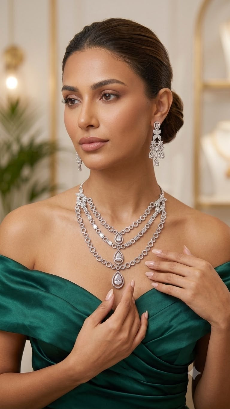 Luna Cascade Layered Necklace Set