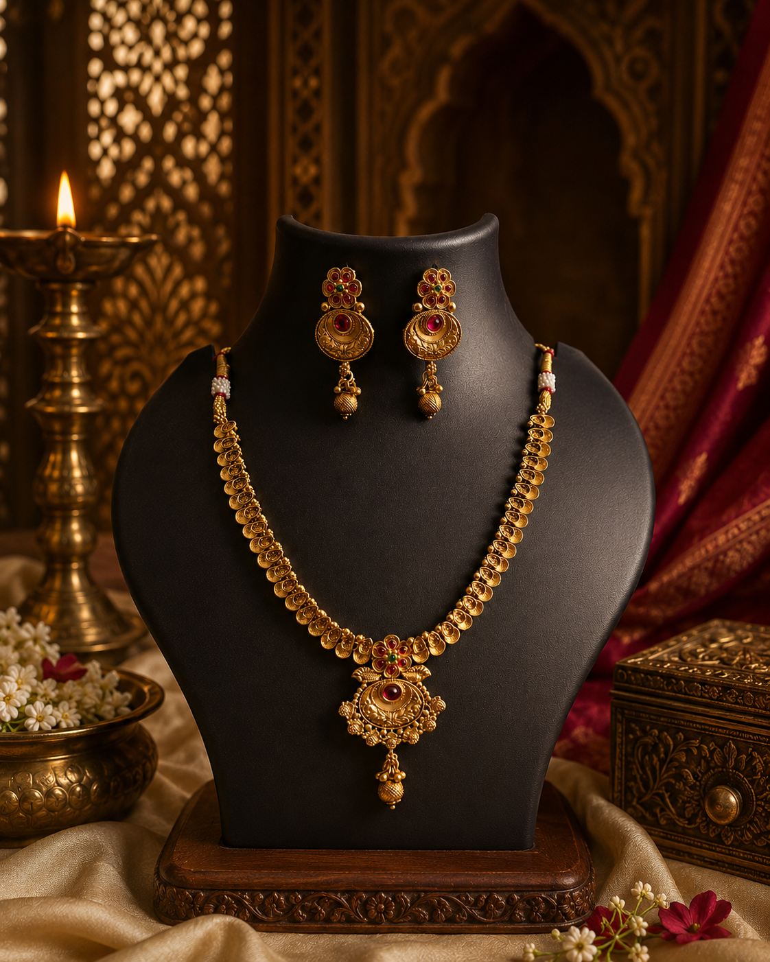 Rajsi Lakshmi Coin Temple Jewellery Set