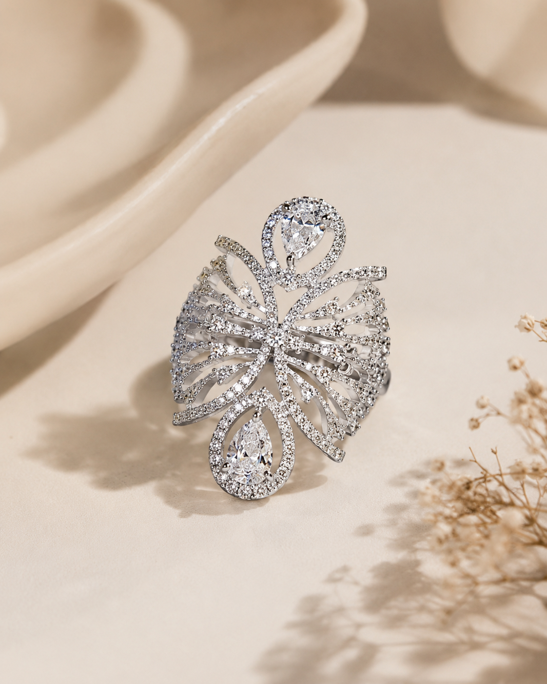 Crystal Butterfly Ring