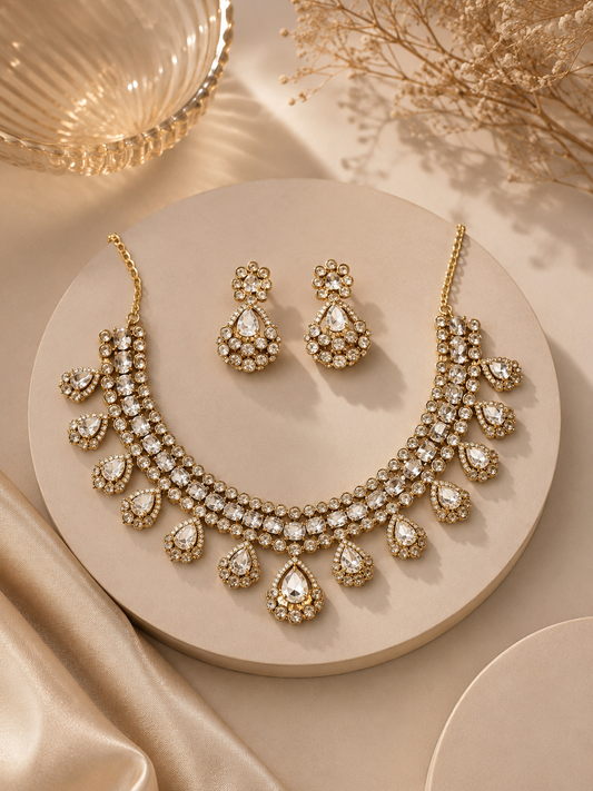 Vintage Royale Polki Necklace Set