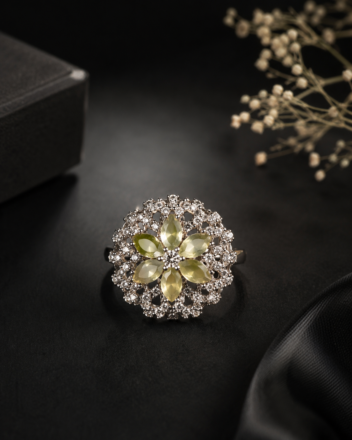 Ivory Blossom Statement Ring
