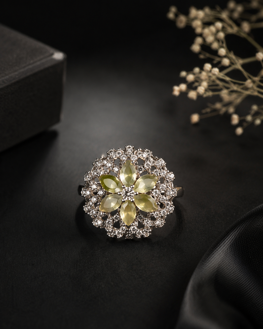 Ivory Blossom Statement Ring