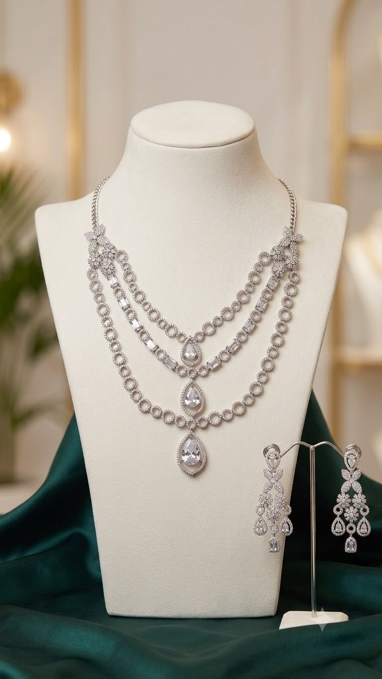 Luna Cascade Layered Necklace Set