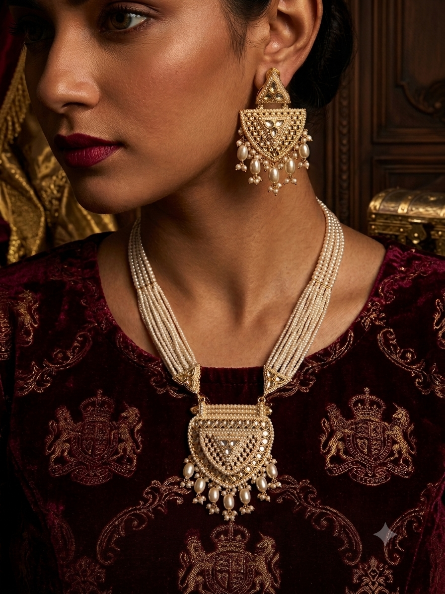 Sharvika Pearl Heritage Necklace Set