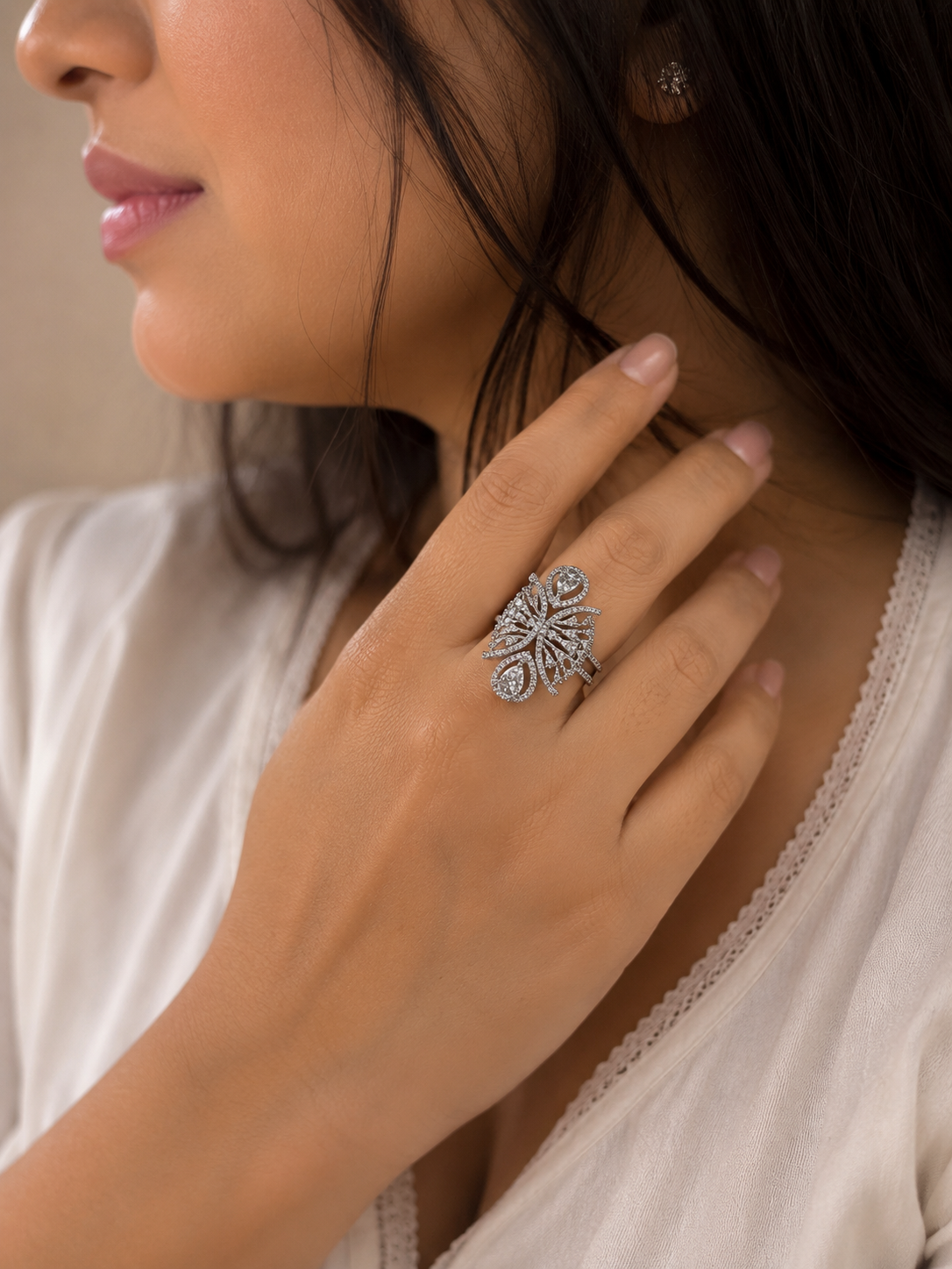 Crystal Butterfly Ring