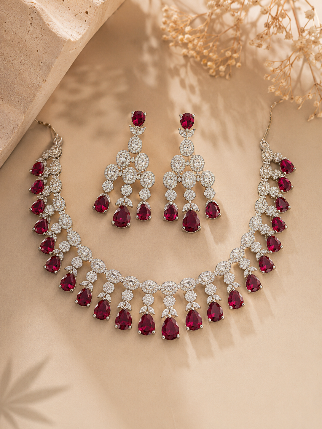 Ruby Royale Elegance Necklace Set