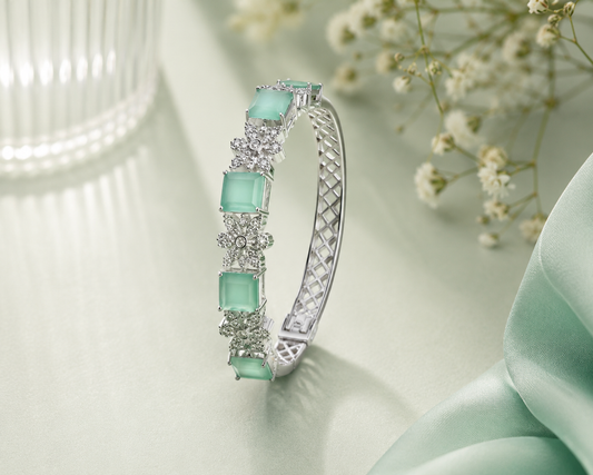 Aqua Bloom Statement Bracelet