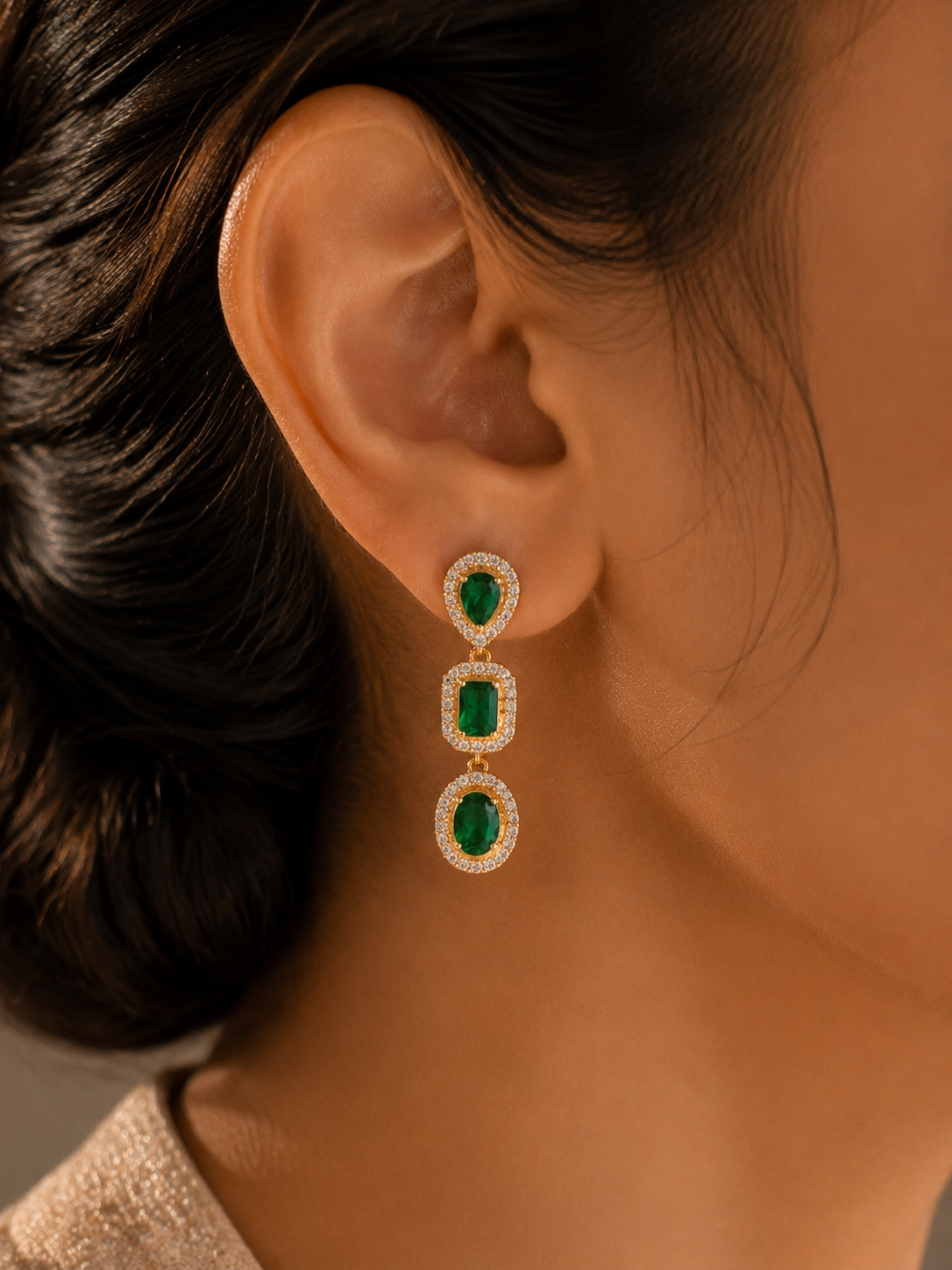 Emerald Grace Drop Earrings